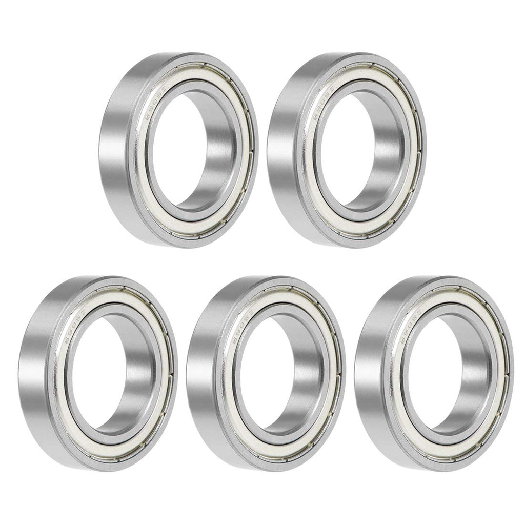 uxcell 6905ZZ Deep Groove Ball Bearing 25x42x9mm Double Shielded Chrome Steel Bearings 5-Pack
