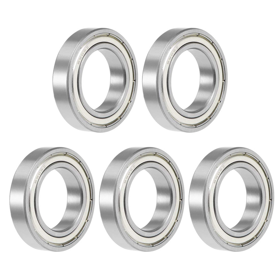 uxcell 6905ZZ Deep Groove Ball Bearing 25x42x9mm Double Shielded Chrome Steel Bearings 5-Pack