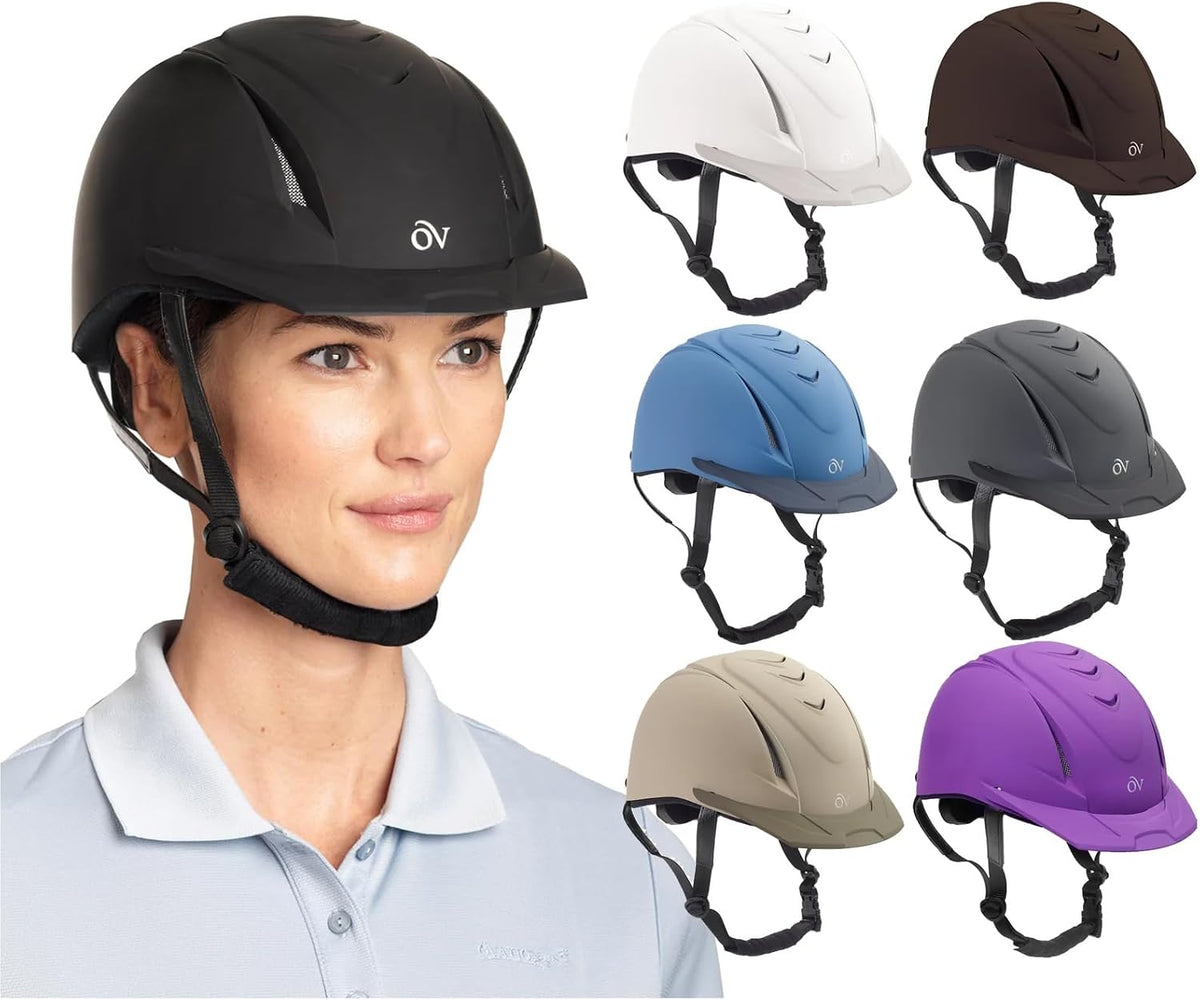 Adult Deluxe Schooler Riding Helmet - Lightweight Breathable Adjustable Equestrian Safety Helmet w/Removable Liner