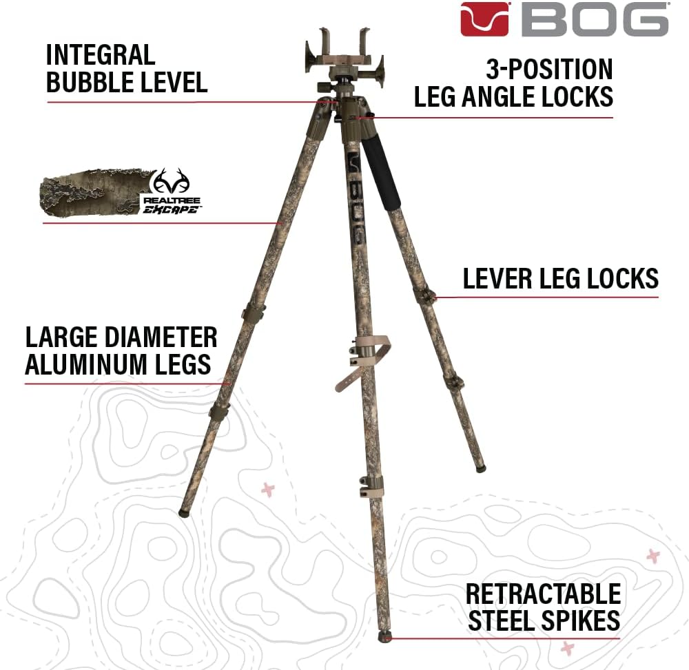 DeathGrip Hunting Tripod, 7"-59", Lightweight, Gun Clamp, Shooting Rest