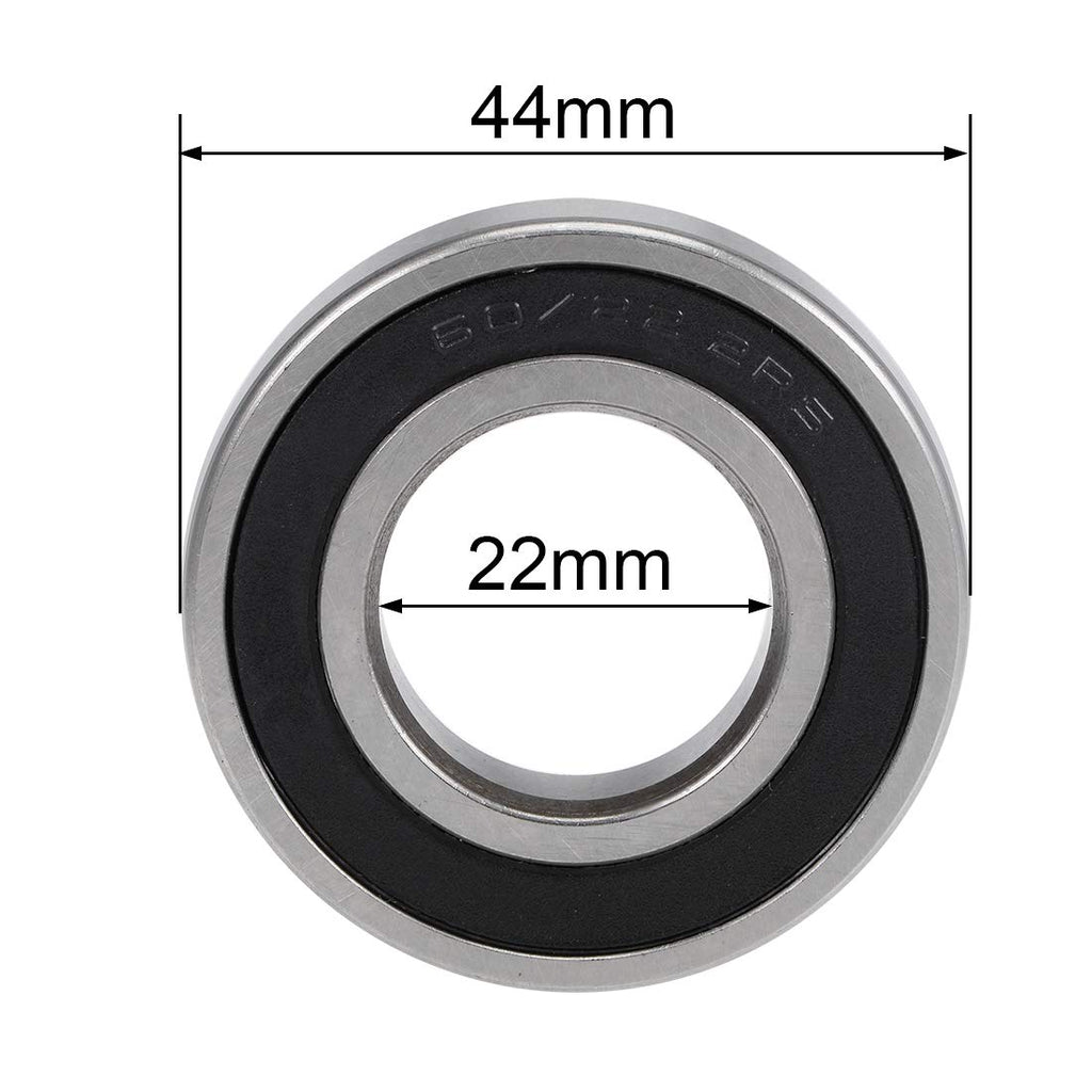 uxcell 60/22-2RS Deep Groove Ball Bearings Z2 22mm x 44mm x 12mm Double Sealed Chrome Steel 4pcs