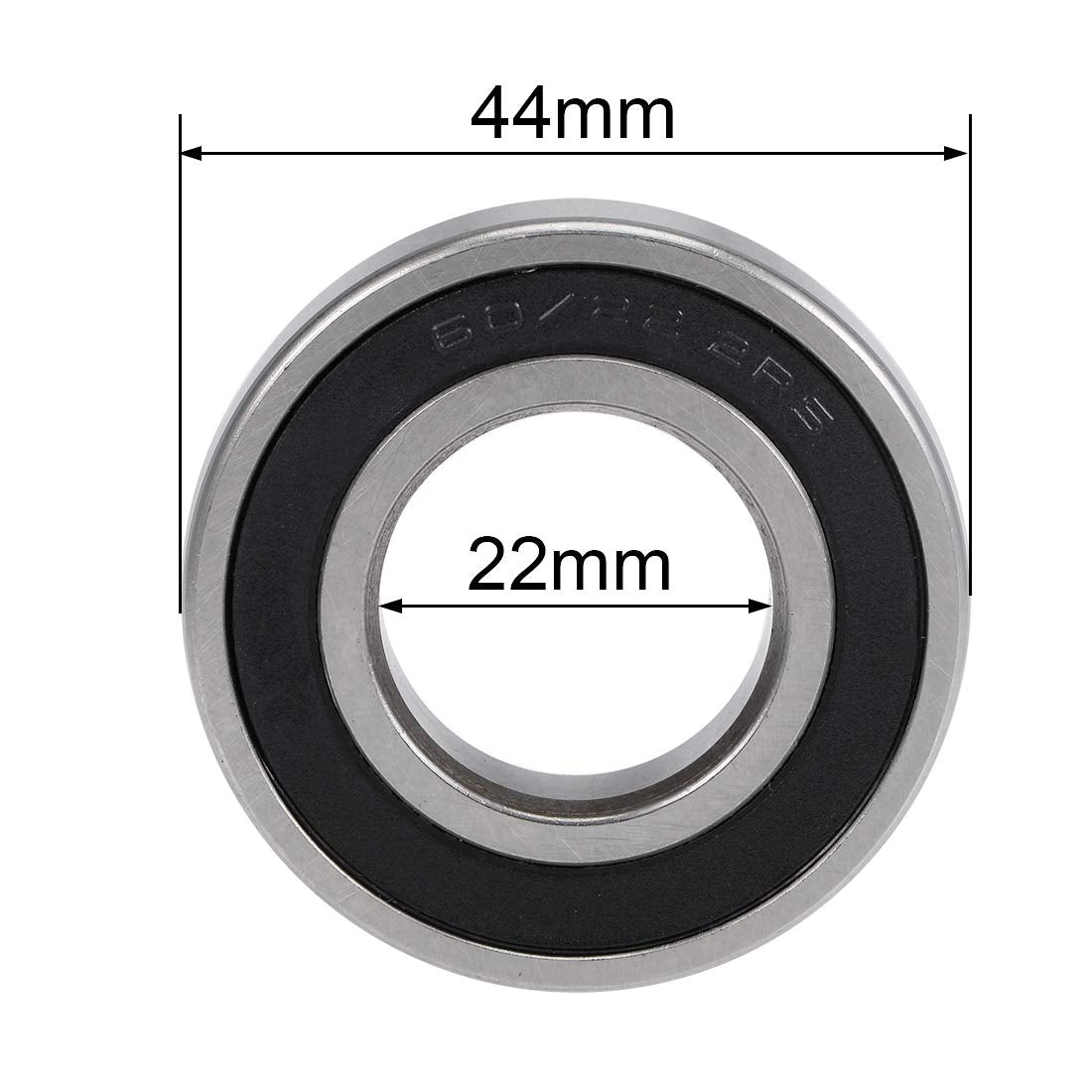 uxcell 60/22-2RS Deep Groove Ball Bearings Z2 22mm x 44mm x 12mm Double Sealed Chrome Steel 4pcs