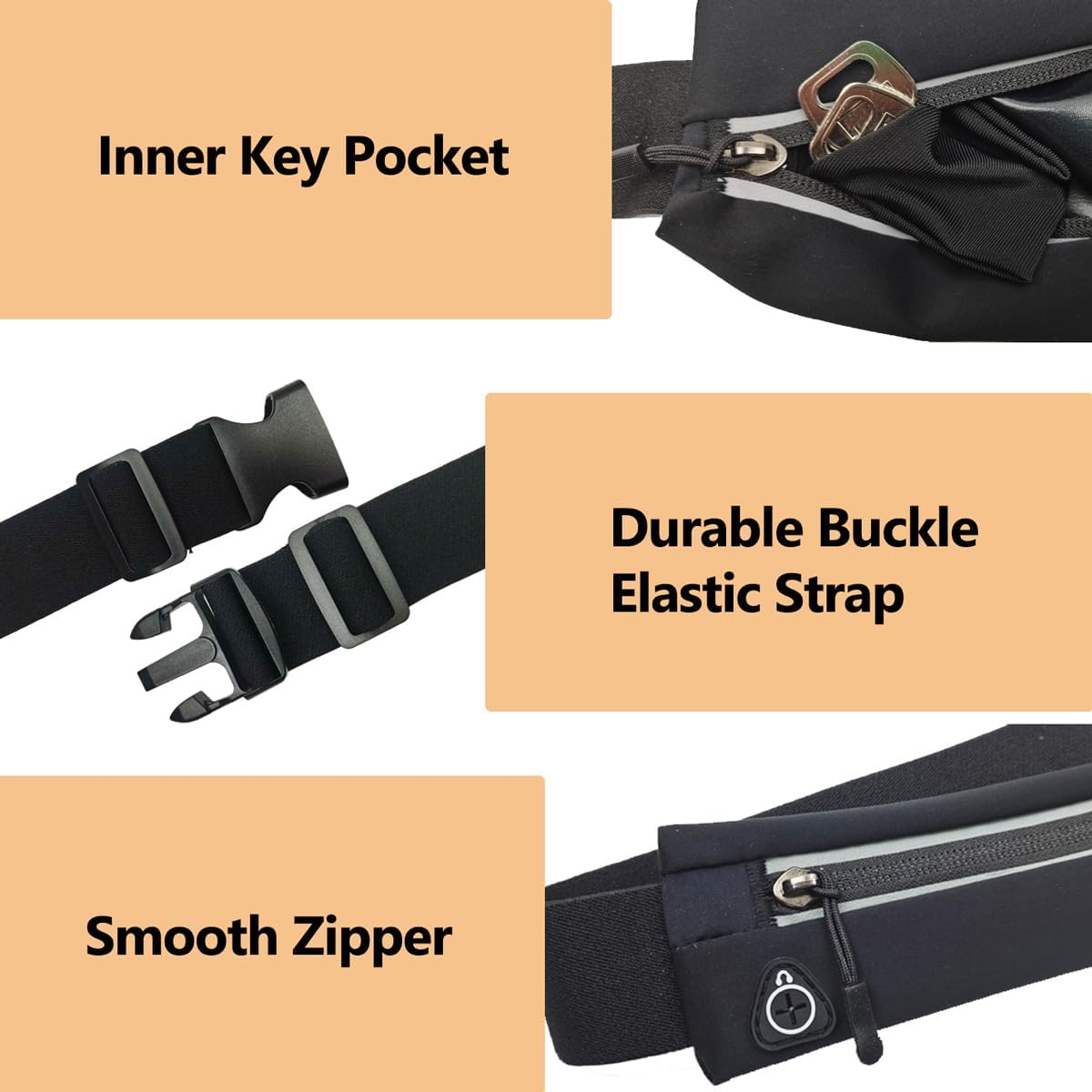 Slim Running Belt Fanny Pack for Men Women, Running Phone Holder Runners Pouch Waist Pack for Workout, Money Belt