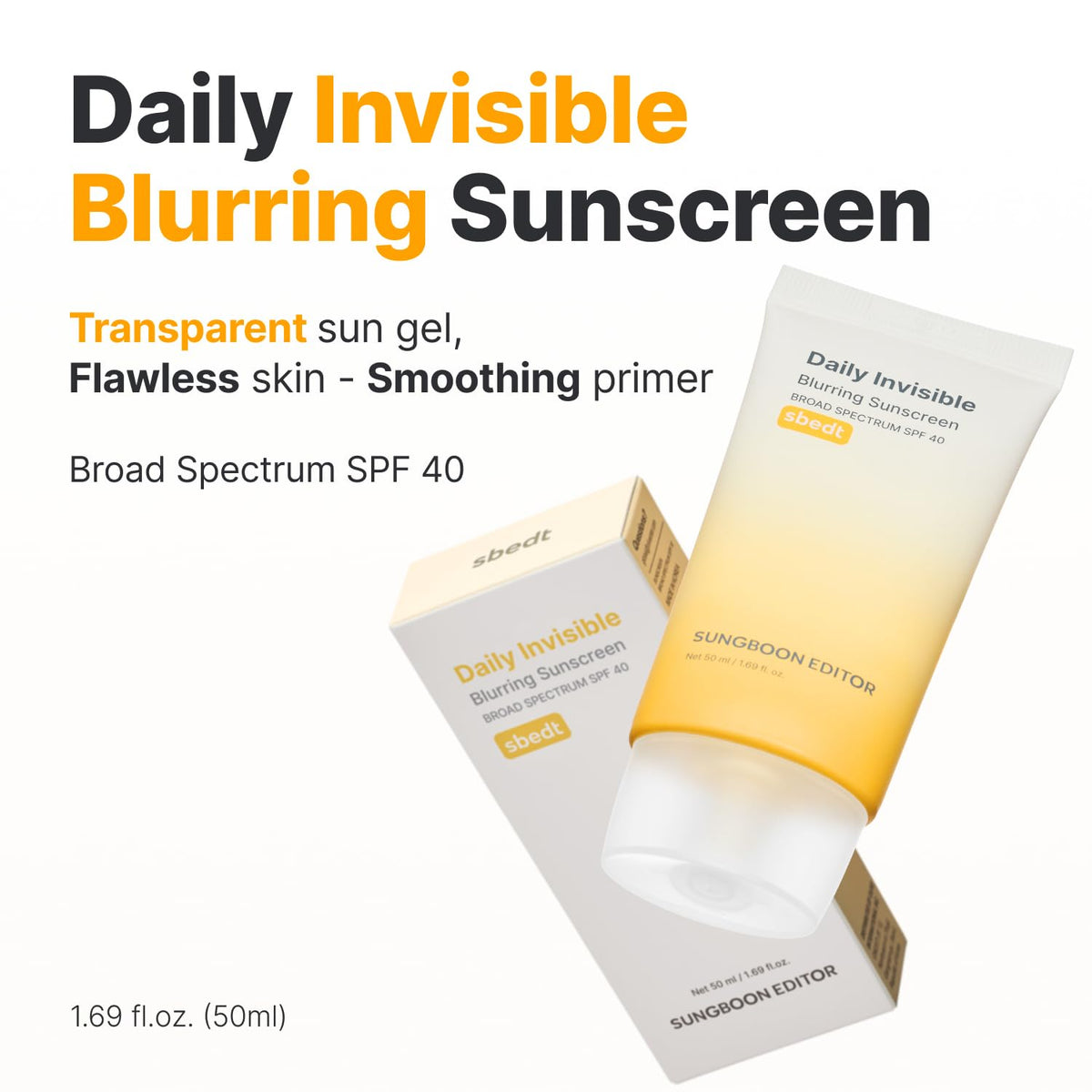 Daily Invisible Blurring Sunscreen, SPF 40, 1.69 fl.oz
