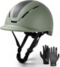 Lightweight Horse Riding Helmet and Gloves Set