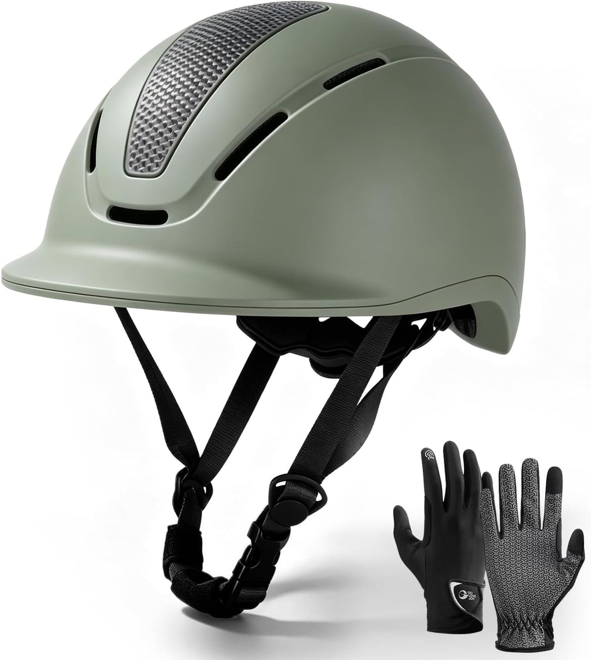 Lightweight Horse Riding Helmet and Gloves Set