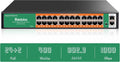 24 Ports Full Gigabit PoE Switch, 24 Port PoE+ Network Switch with 2 Uplink Gigabit Port, 400W, 802.3af/at Compliant