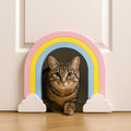 Indoor DIY Cat Door Rainbow Design