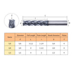 XYunEnZ 1/2" 4-Flute Square End Mill AlTiN Coated Carbide, 2Pcs