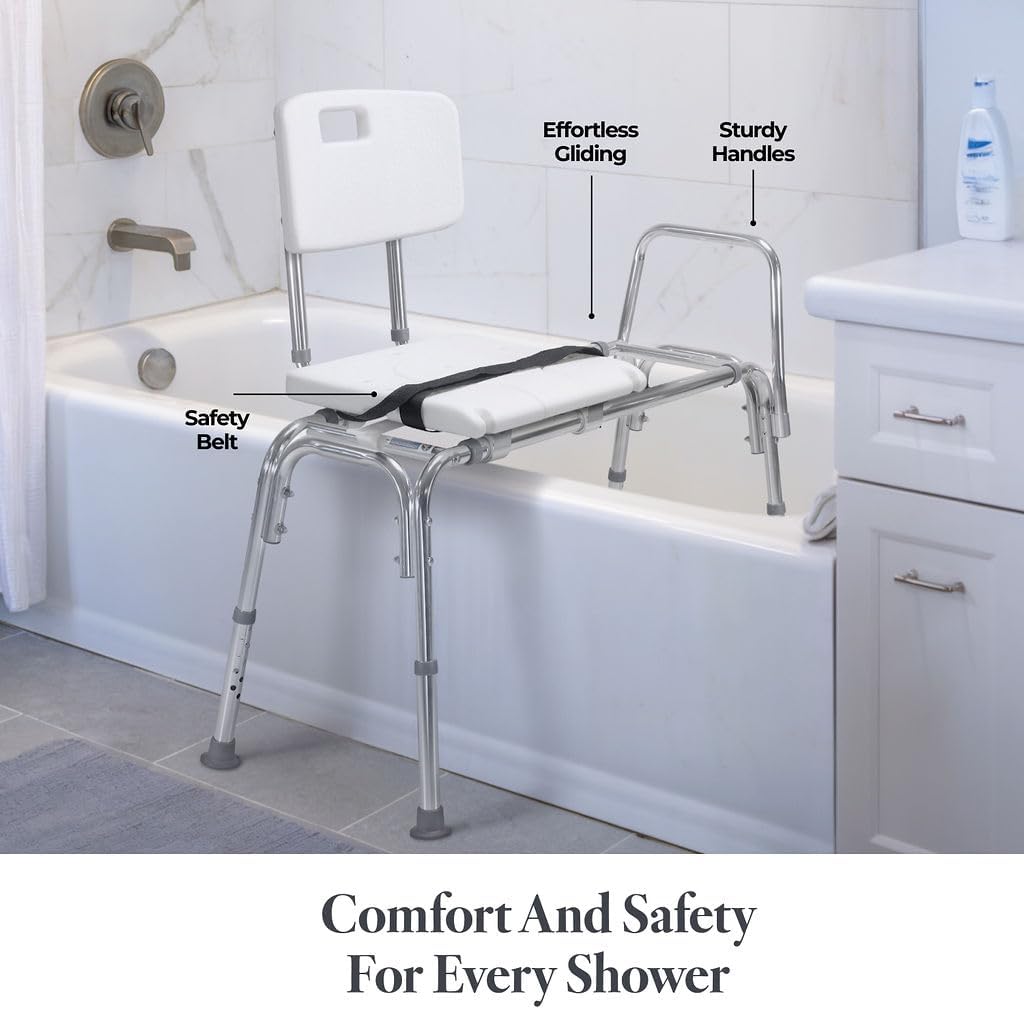 Tub Transfer Bench Sliding Shower Bench for Bathtub Shower Chair for Inside Shower Shower Chair for Elderly and