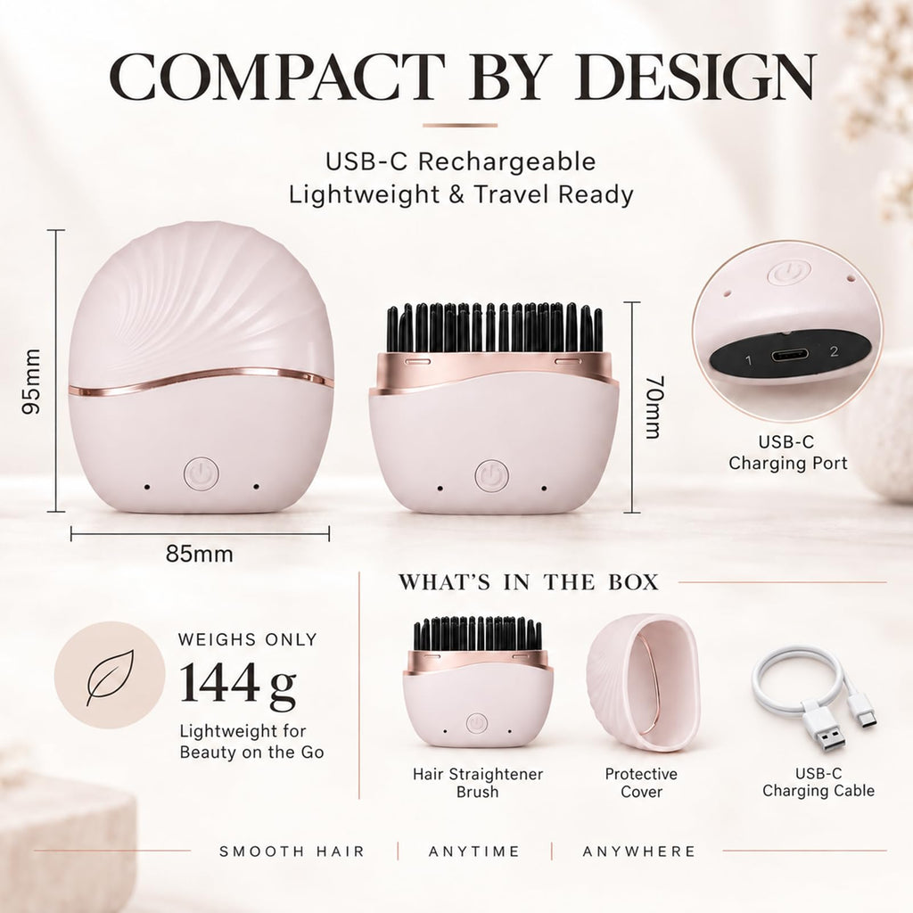 Mini Hair Straightener, Compact Styling Tool for Travel & Daily