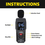 Sound Level Meter 30-130dBA Range Min Hold 4-Digit