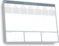 Weekly Desk Planner - Large 11.3” x 16.5” Tear-Off Pad, 52 Undated Sheets, Thick 120gsm No-Bleed Paper - To-Do List