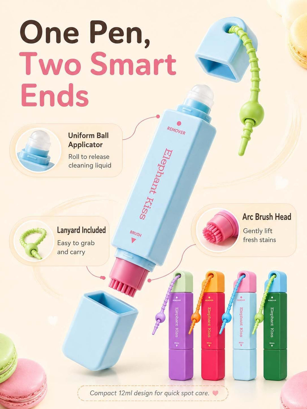 Elephant Kiss Stain Remover, 3-Second Stain Remover Pen for Clothes (Blue)