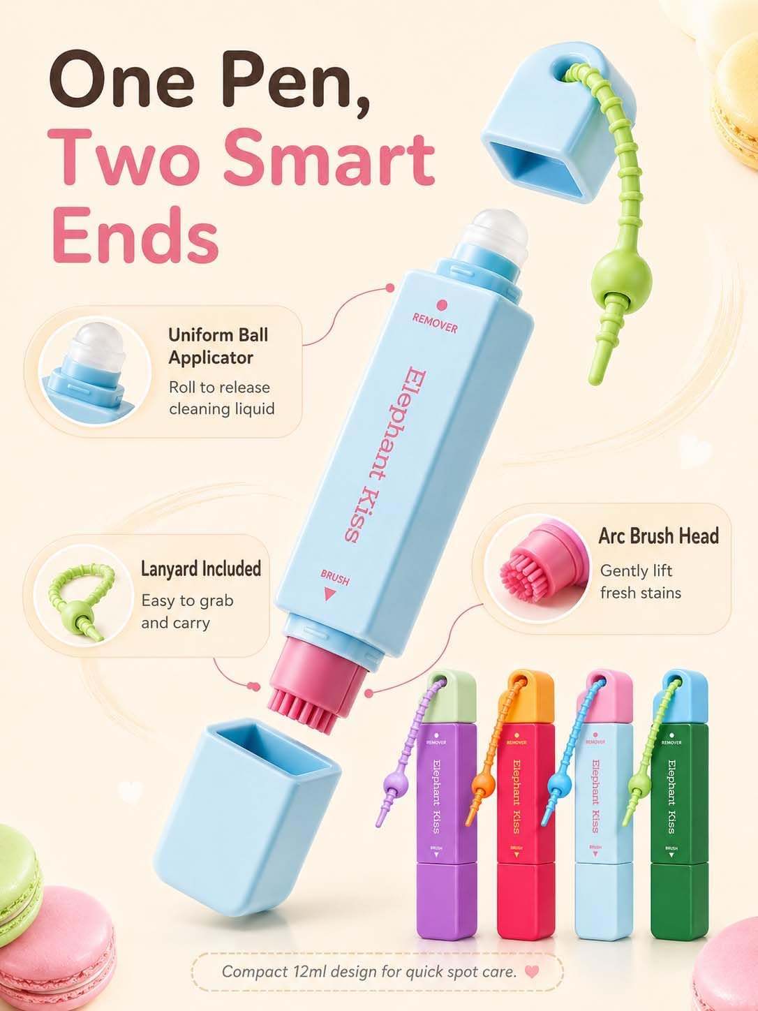 Elephant Kiss Stain Remover, 3-Second Stain Remover Pen for Clothes (Blue)