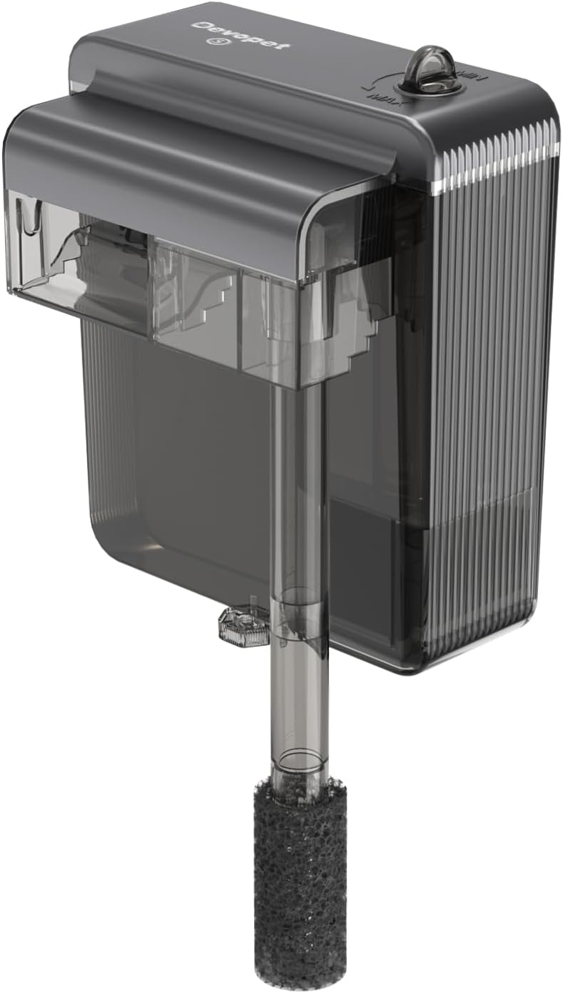 HOB Aquarium Filter, Fish Tank Filter for 5-20 Gallon Tanks, Adjustable Flow, Quiet Operation