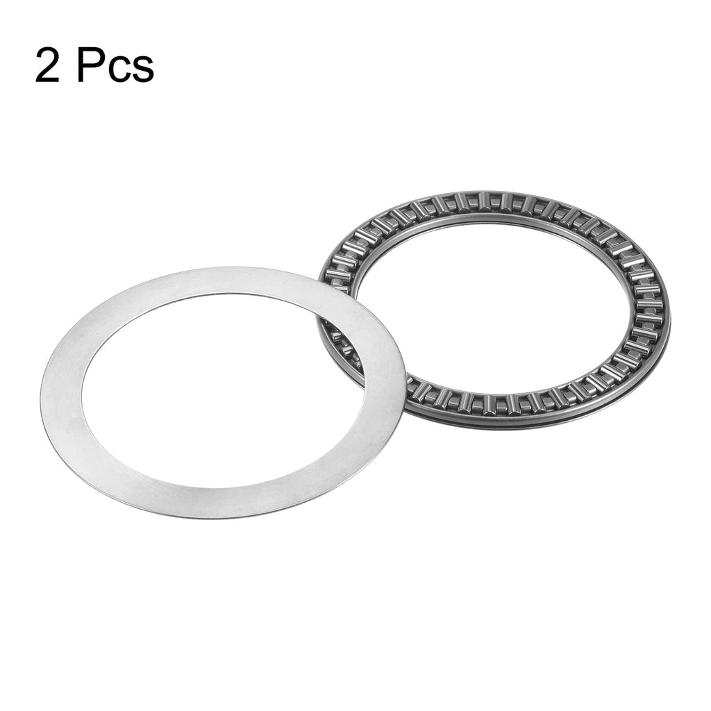 uxcell AXK80105 Thrust Needle Roller Bearings with Washers 80mm Bore 105mm OD 4mm Width 2pcs