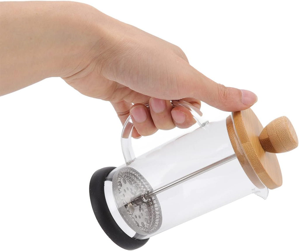 French Press Coffee And Tea Maker,Stainless Steel Glass Coffee Press,French Press Heat Resistant Hand Brewing Filter
