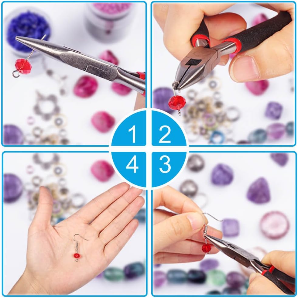 Jewelry Making Supplies Kit - Jewelry Repair Tool with Accessories, Pliers, Findings, and Beading Wires for Adults