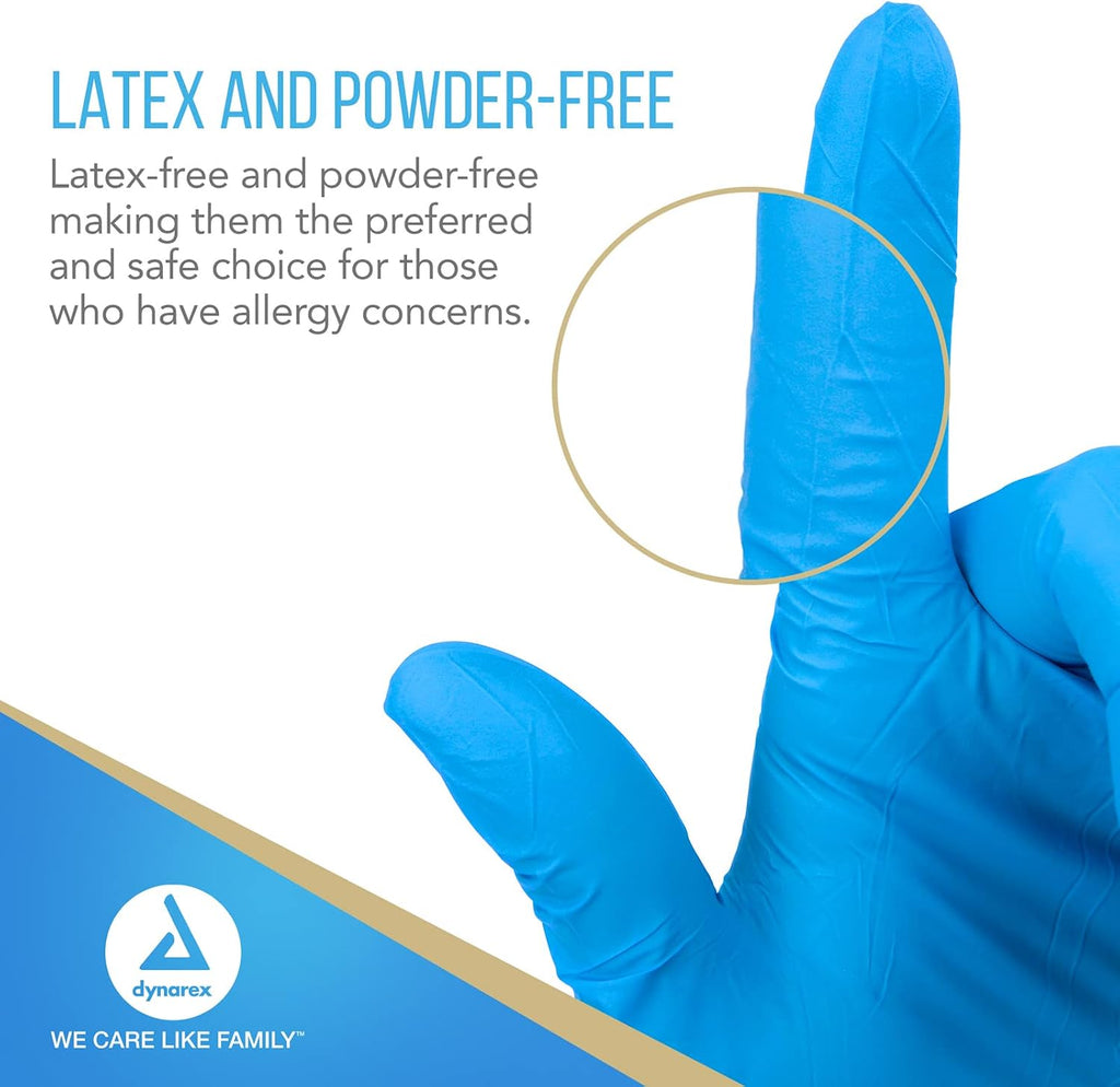 Safe-Touch Disposable Nitrile Exam Gloves, Powder-Free, Latex-Free, Touchscreen Friendly, Blue, Extra-Large, 1 Case