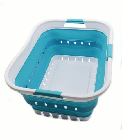42L Collapsible Plastic Laundry Basket - Foldable Pop Up Storage Container/Organizer - Space Saving Hamper/Basket (1