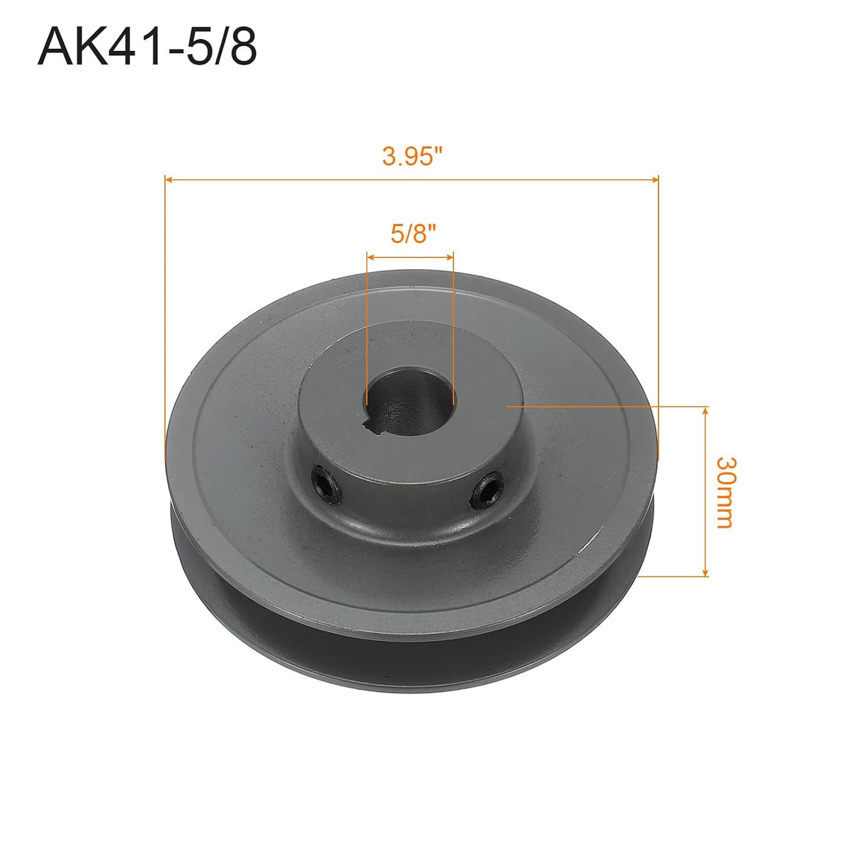 uxcell AK41-5/8 V-Belt Sheave 5/8" Bore, 3.95" OD, Single Groove Web Sheave