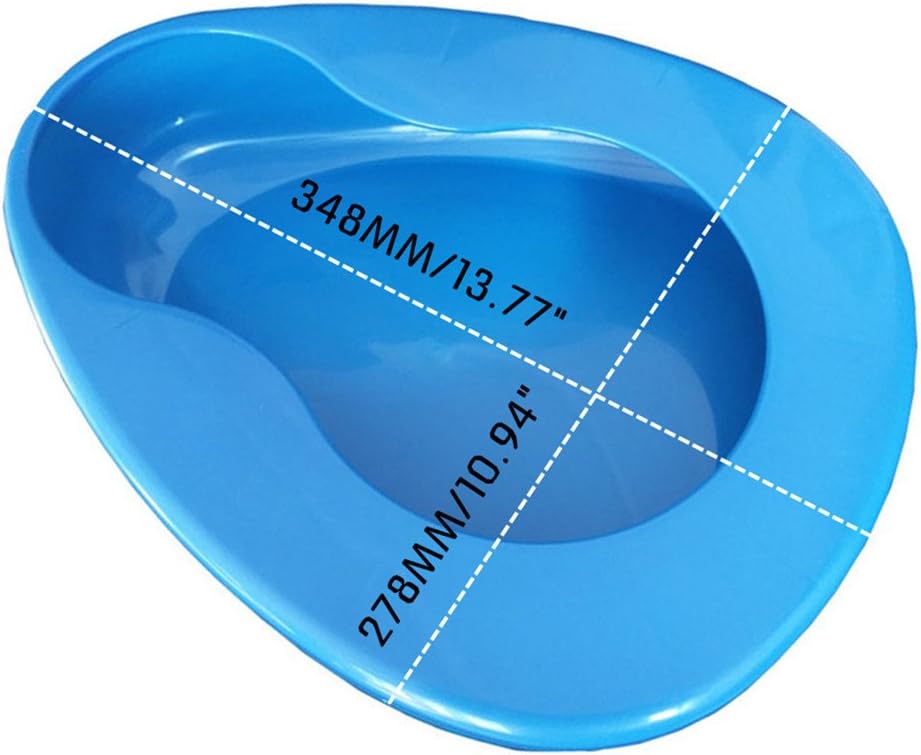 Thick Stable Bedpan for Elderly Men Women Bed-Bound Patient (Blue)