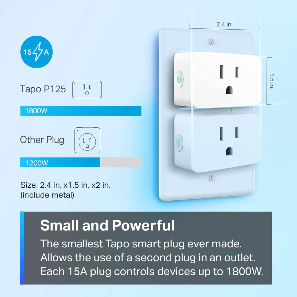 Apple HomeKit Smart Plug Mini, 15A, P125(4-Pack) | Works with Siri, Alexa & Google Home, UL Certified, 2.4G Wi-Fi
