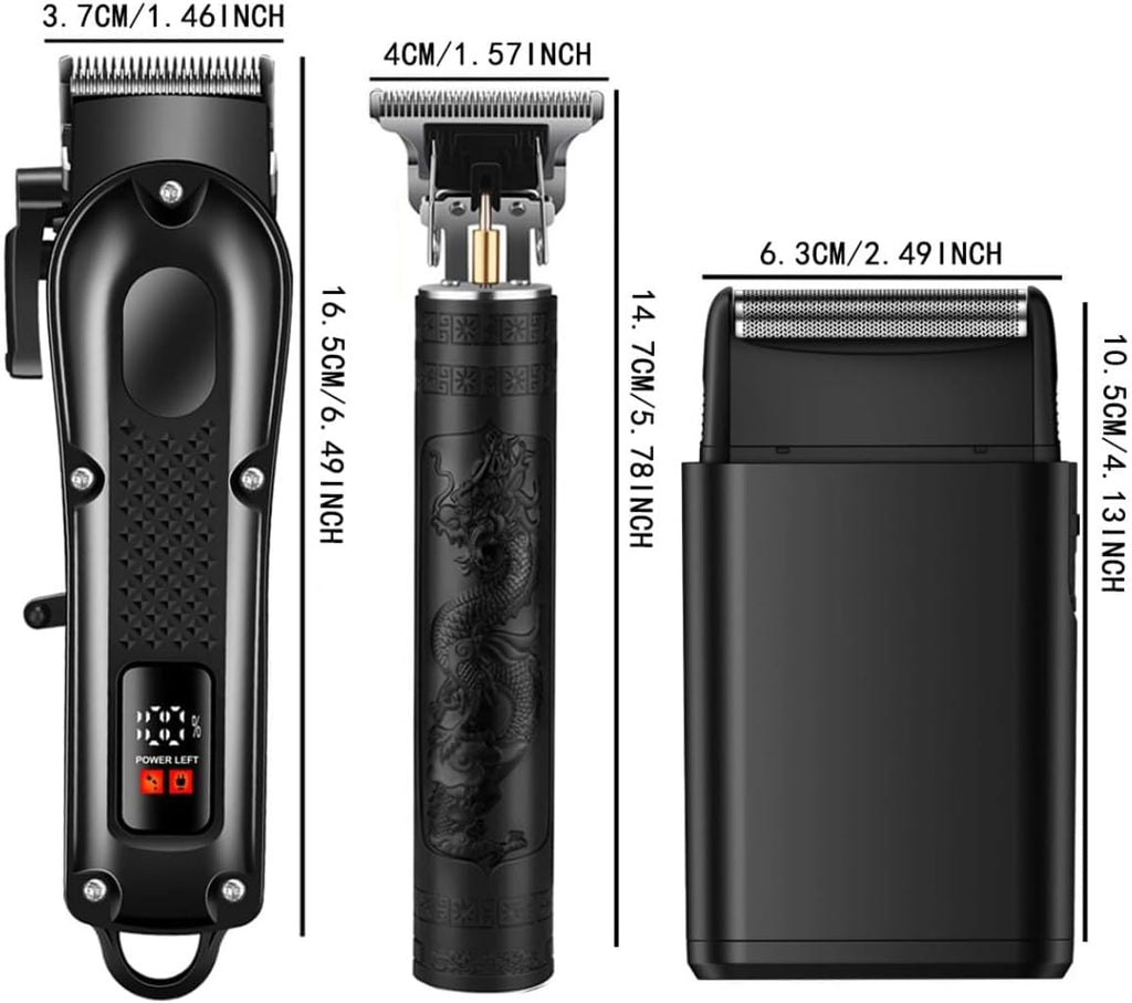Hair Clippers for Men, Cordless Hair Cutting Kit with Trimmer Shaver | 3-in-1 cordless hair clippers set with