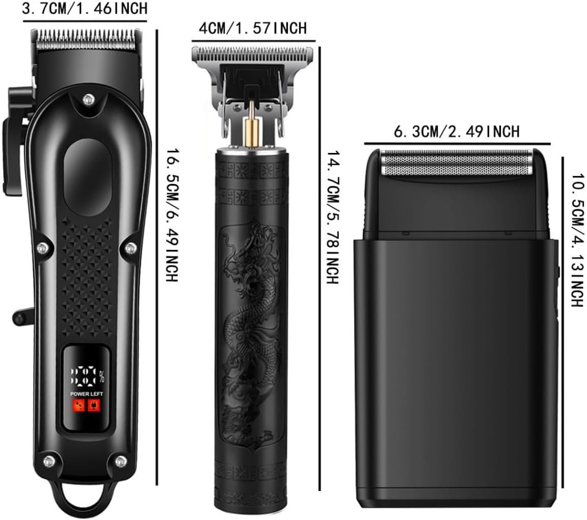 Hair Clippers for Men, Cordless Hair Cutting Kit with Trimmer Shaver | 3-in-1 cordless hair clippers set with