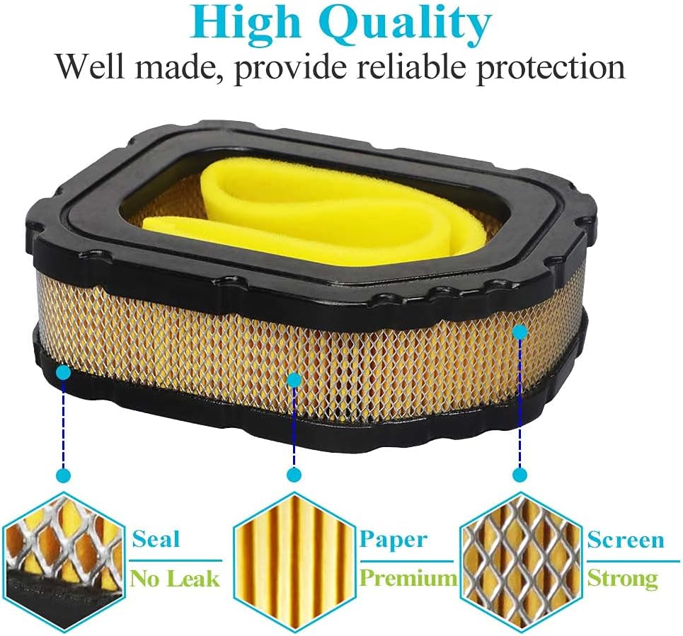 HOODELL 2 Pack 32 083 03 Air Filter Fit Kohler Courage Engine SV710 SV715 SV720 SV730 SV735 SV740 Lawn Mower, Replace 32 083 05-S Pre Cleaner 32 883 03-S1 Air Filter
