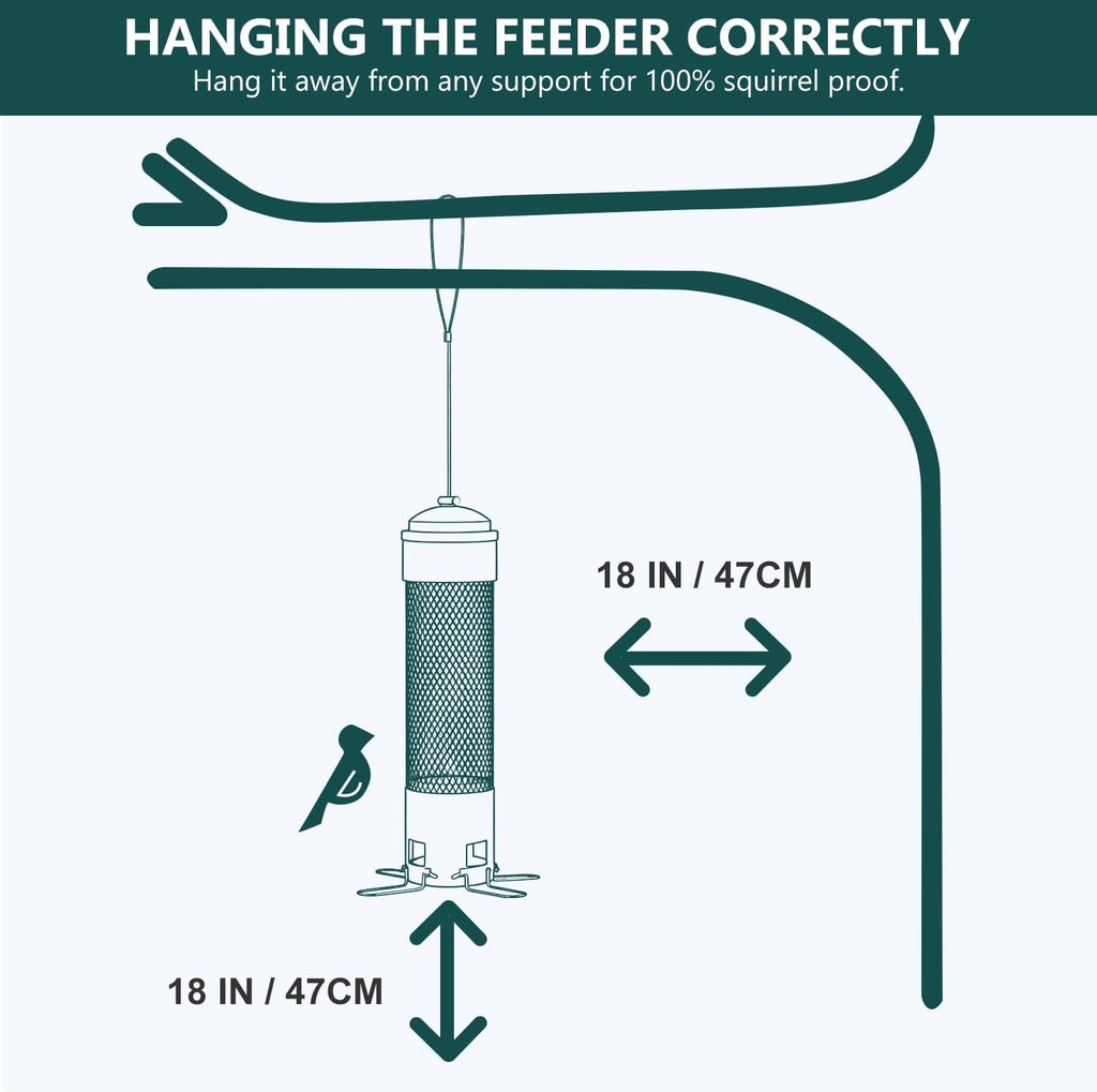 Bird Feeders for Outdoors Squirrel Proof with Weight-Activated Perches, Hanging Bird Feeder for Outside, Metal Feeder