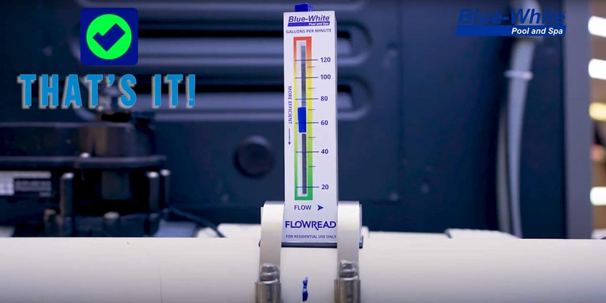 Blue-White FLOWREAD R-315, 10-70 GPM, Acrylic Flow Meter for 1.50" ID Pipe, accurate flow rate measurement for residential swimming pools