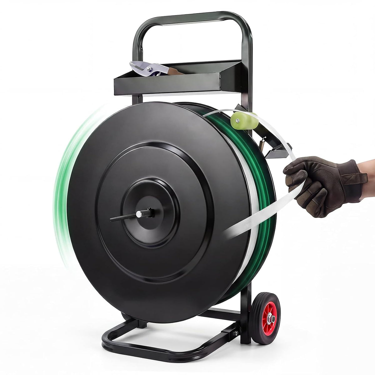 Banding Strapping Cart for 8"/16" Core, Strapping Dispenser with Wheels