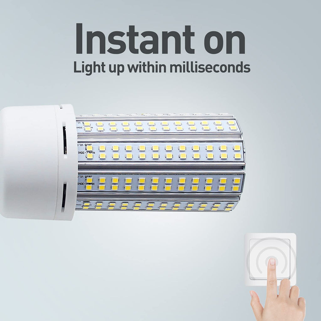 2 Pack LED Corn Light 600W Equivalent LED Corn Bulb 7500 Lumen 60W Large Area Cool Daylight White E26/E27 Medium Base