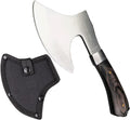 8.5" Camping Hatchet Axe with Nylon Sheath,Small Tomahawk Viking Axe Forged High Carbon Steel for Full Tang Wooden