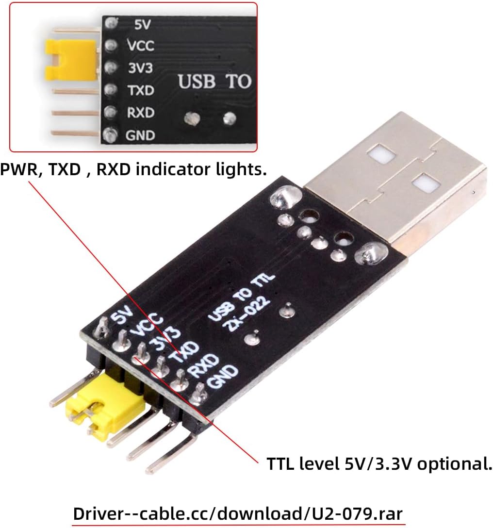 USB2.0 Type-A to TTL Converter UART STC Module Serial Programmer CH340G CH340 3.3V 5V Adapter Replace PL-2303