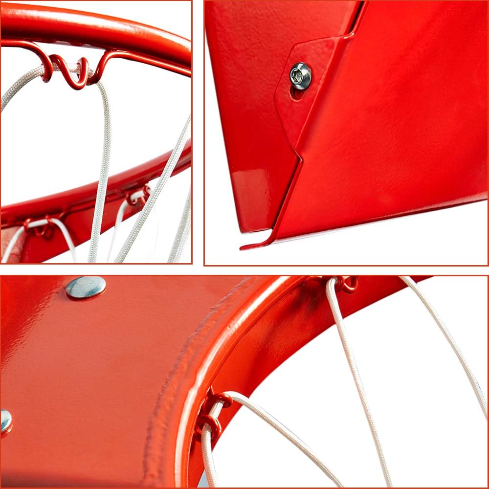 Professional 180º Heavy Duty Breakaway Basketball Rim，18 inch Flex Rim Goal Replacement Fits 5"x5", 5"x4"