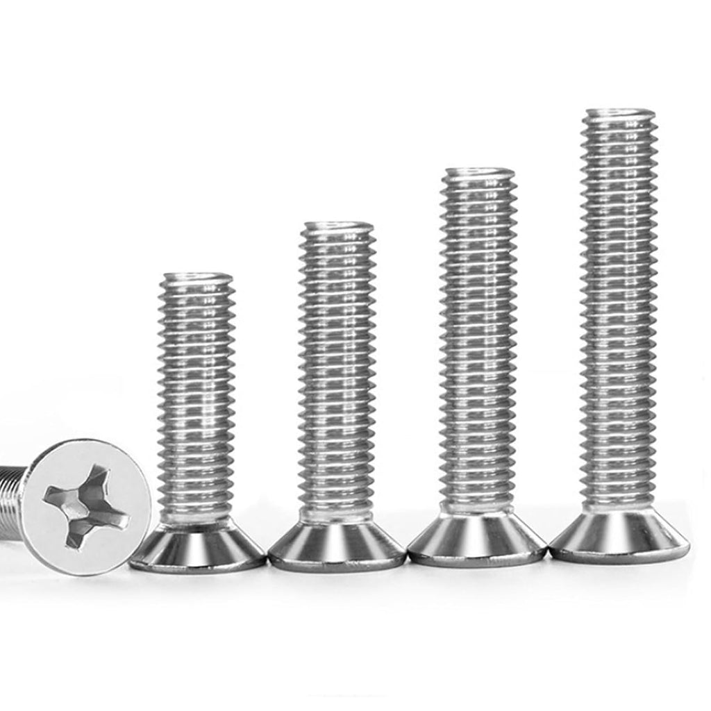 Flat Head Machine Screws, 304 Stainless Steel Screws Phillips Drive, Metal Screws for DIY & Professional Use (#10-32 x 1/4",10)