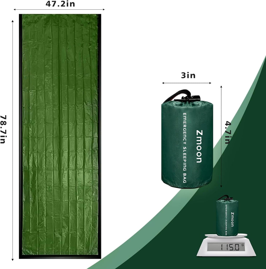Emergency Sleeping Bag Survival Bag, Portable Waterproof Thermal Bivy Sacks,Bivvy Bags,Camping Mylar Sleeping Bag