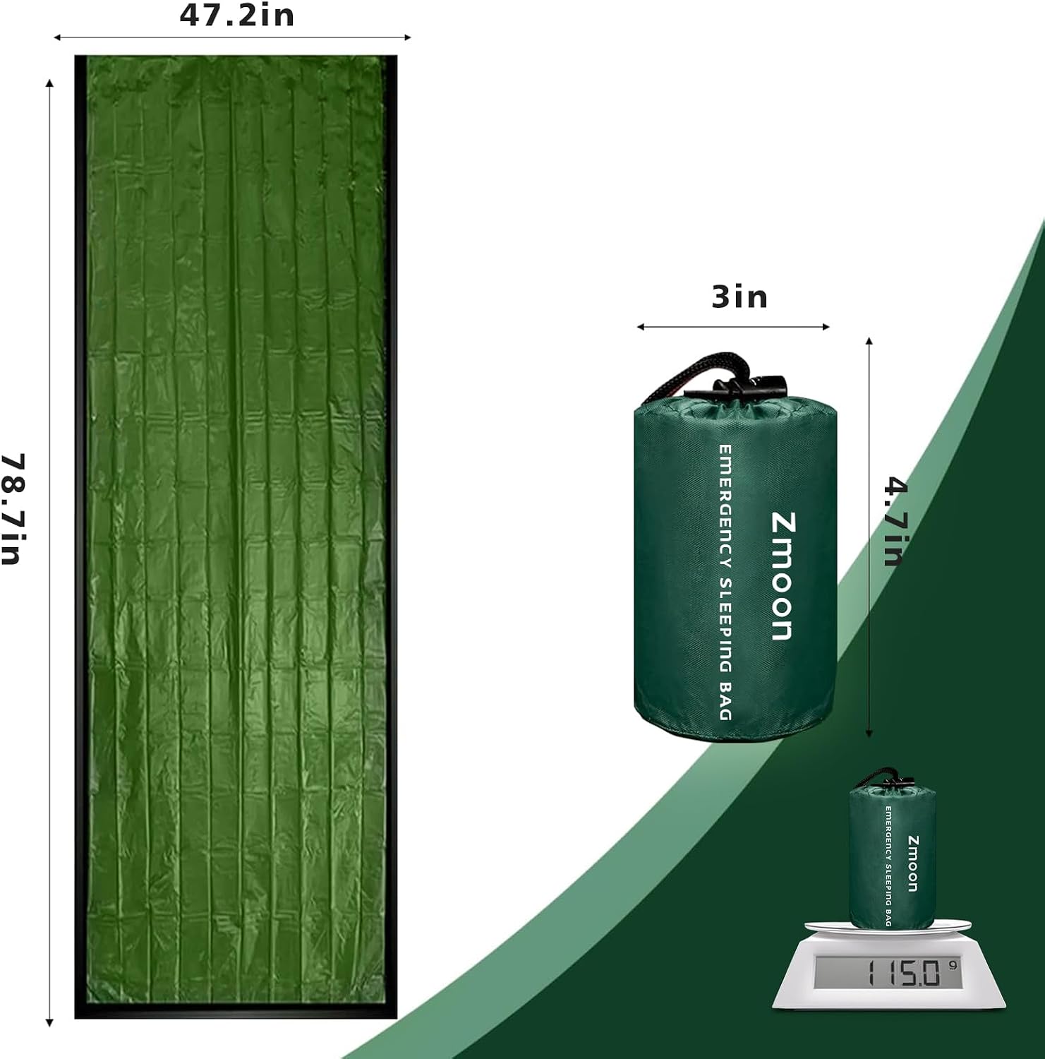 Emergency Sleeping Bag Survival Bag, Portable Waterproof Thermal Bivy Sacks,Bivvy Bags,Camping Mylar Sleeping Bag
