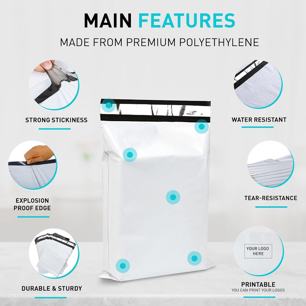 Poly Mailers 120 Pcs Mix Size Self Sealing Waterproof White