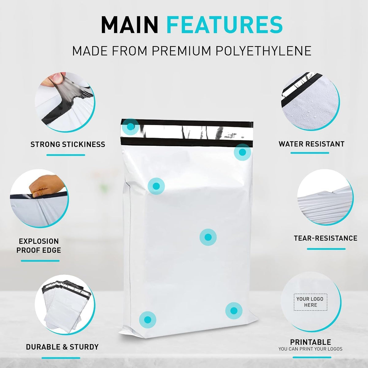 Poly Mailers 120 Pcs Mix Size Self Sealing Waterproof White