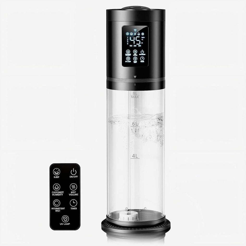 Humidifiers for Bedroom Large Room, 4 Levels Cool Mist Humidifier with Clear Tank, 7 Color Lights Essential Oil