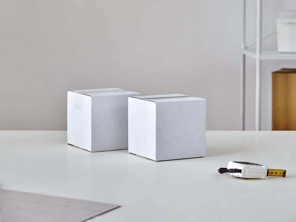 25 Packs Small Shipping Boxes 5X5X5 Inches, White Corrugated Cardboard Boxes