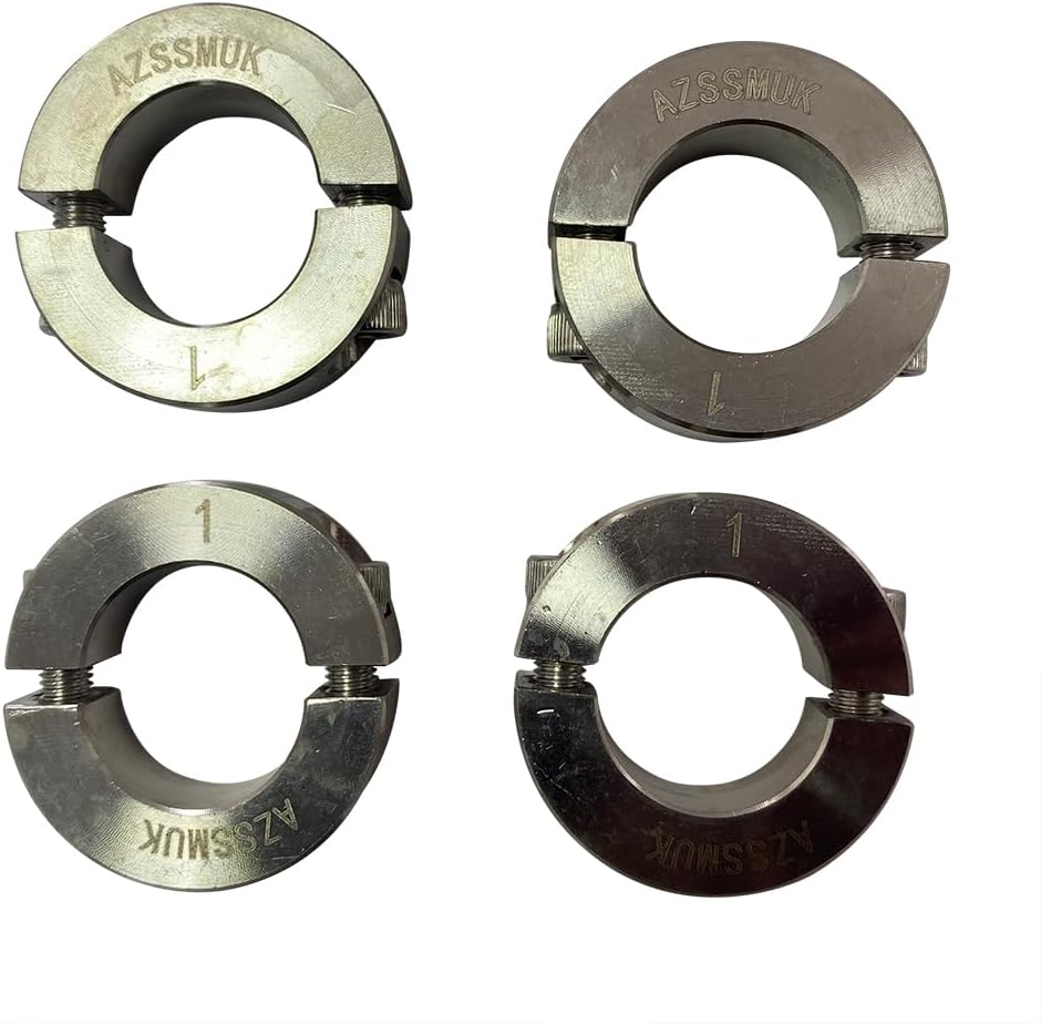 Bore 1'' Double Split Shaft Collar Stainless Steel Lock Collar Clamp Set Screw 4PCS (1'', 4)