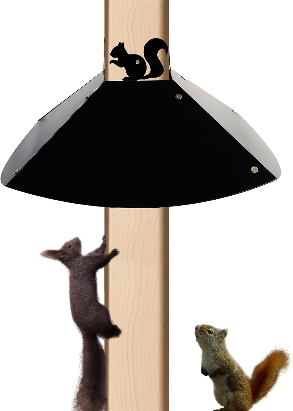 Metal Squirrel Baffle for 4x4 Post, 18 Inch Baffle for Bird Feeder, Outside Wooden Pole Mount Squirrel Guards for