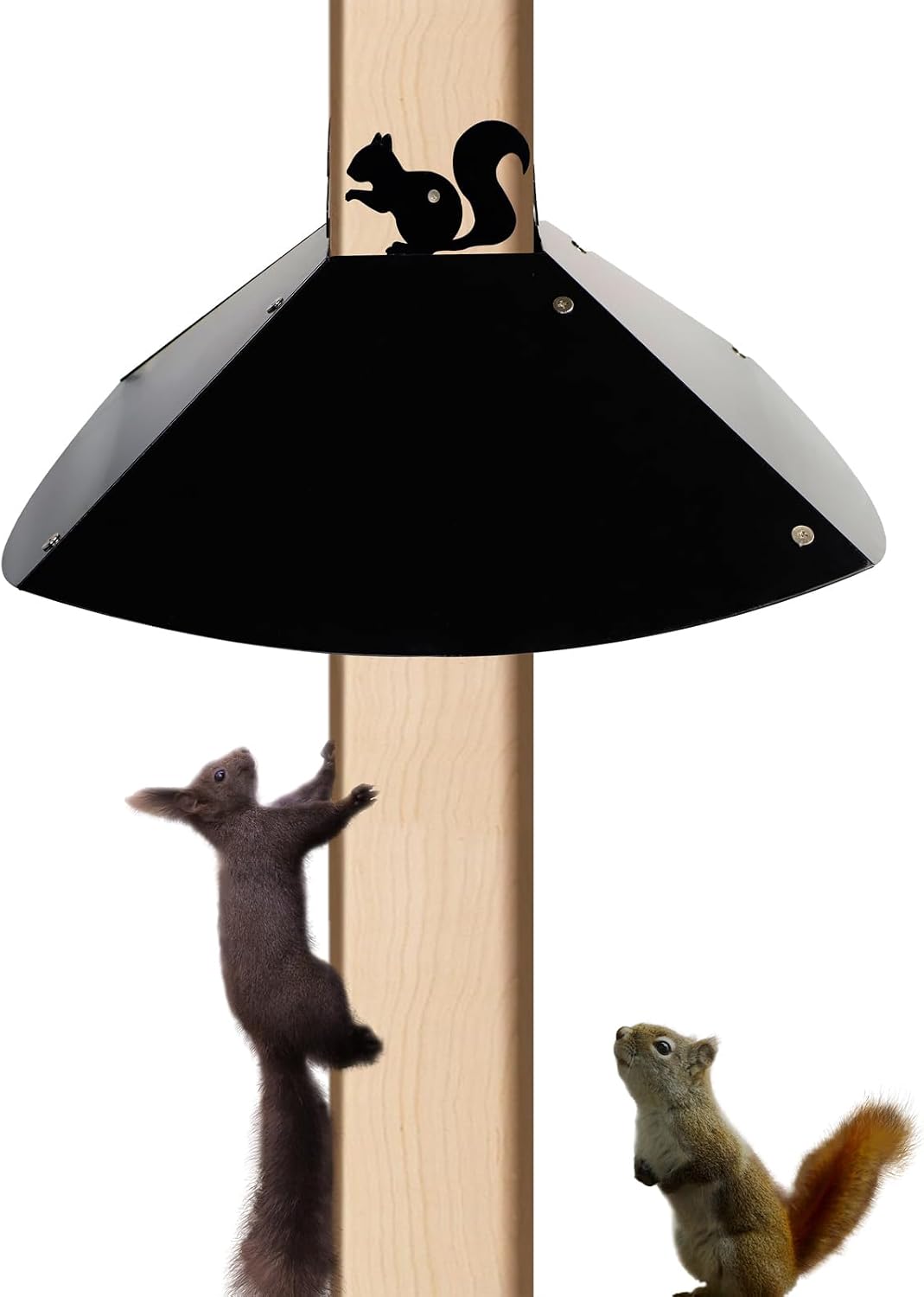 Metal Squirrel Baffle for 4x4 Post, 18 Inch Baffle for Bird Feeder, Outside Wooden Pole Mount Squirrel Guards for
