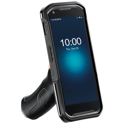 Android Barcode Scanner M09 with Handle Grip, Android 13 Handheld PDA Scanner, 5.5 Inch Touch Screen 6+64GB Hot-Swap