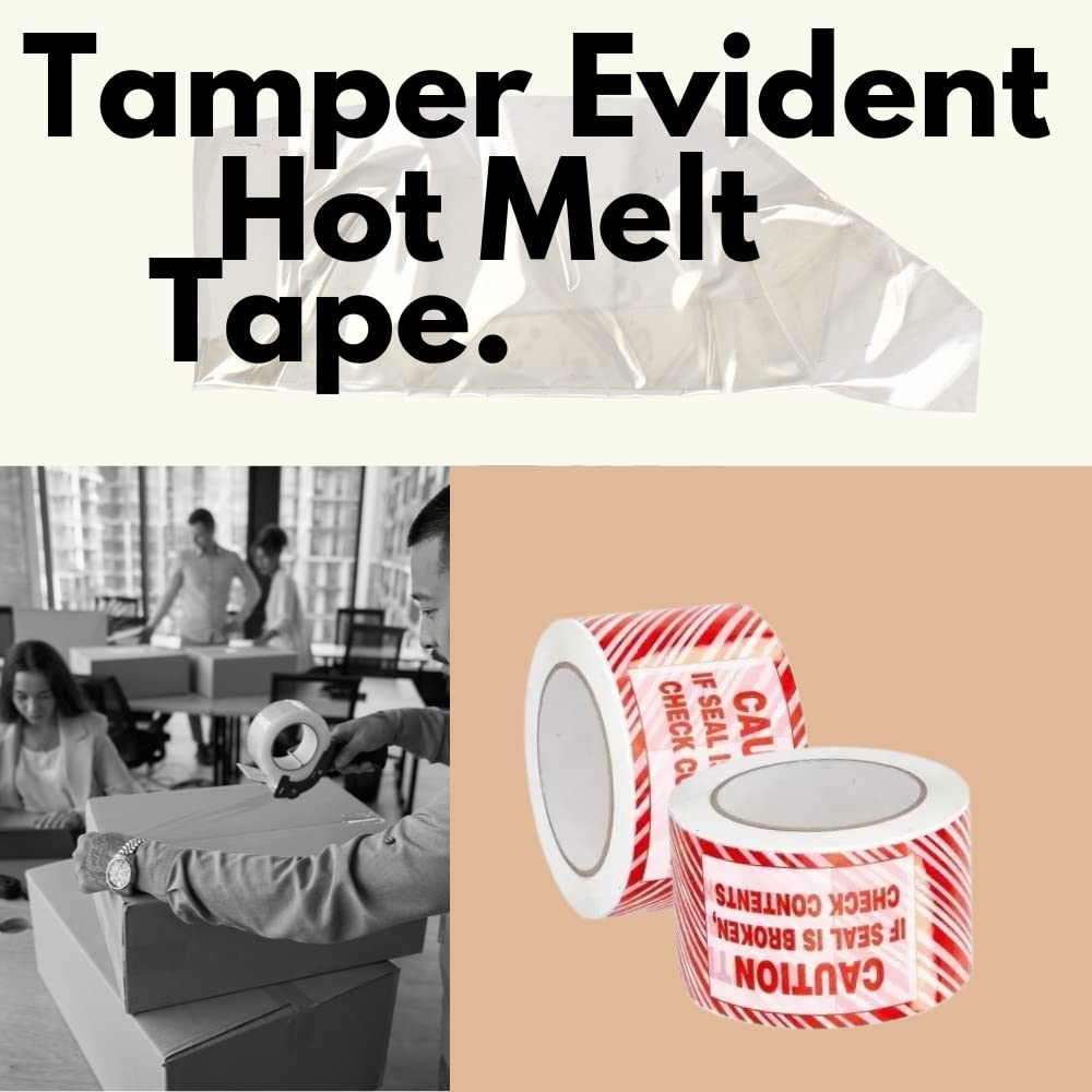 PSBM Caution If Broken Check Content Printed Tape, 48 Rolls 1.9 Mil 2.83 Inch 110 Yards Per Roll, Red Tamper Evident